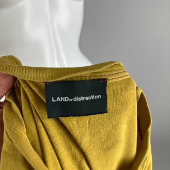 Land of Distraction Mustard Yellow Kate Print T-Shirt Graphic Womens Size Medium - Picture 2 of 5